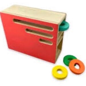 Lovevery Wooden Count & Slide Ring Chute Montessori Toy Realist Kit 19-21 Mths.